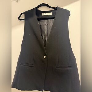 Zara Elegant long Black Vest